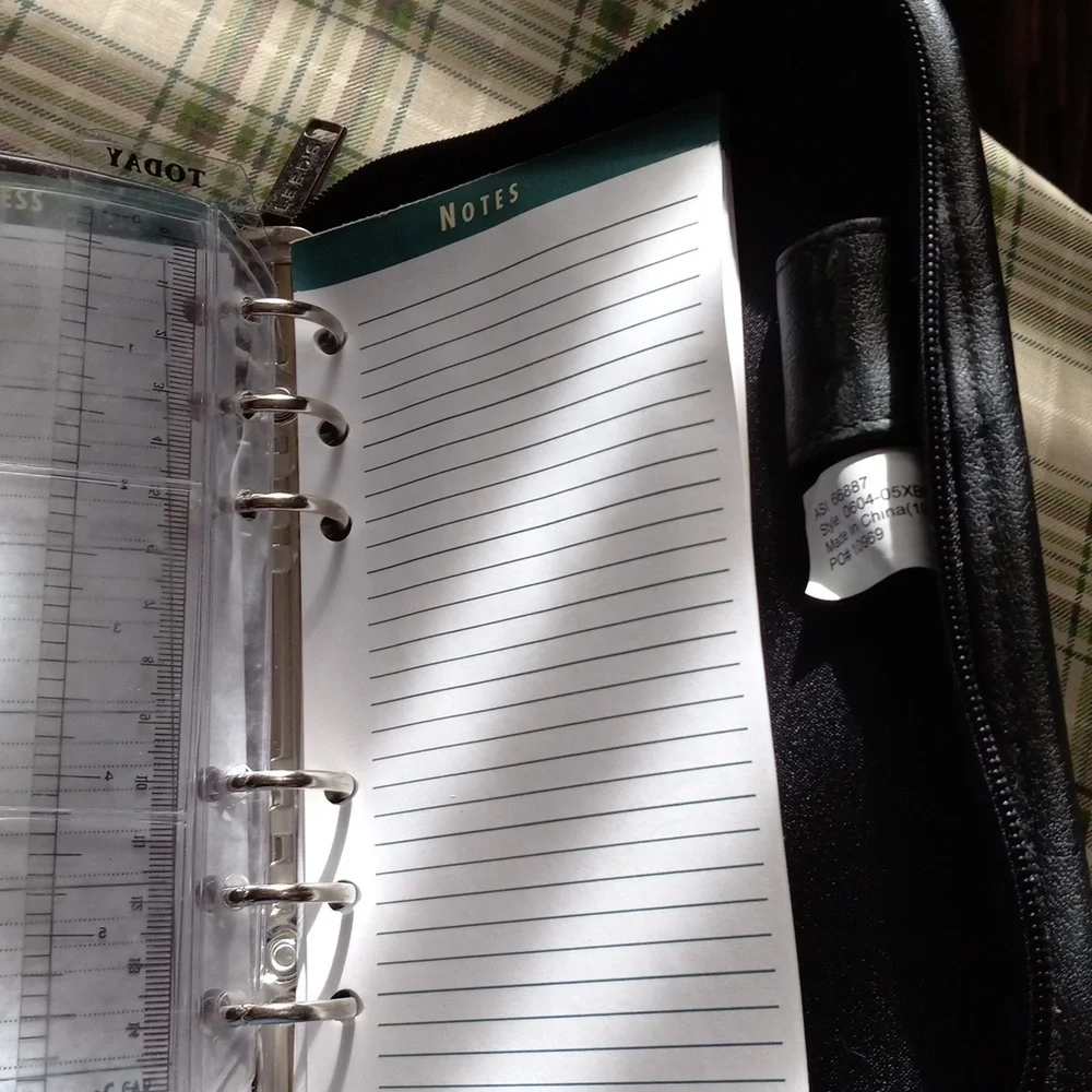 TimeKeeper Black Leather Organizer - Vintage, But Like New!